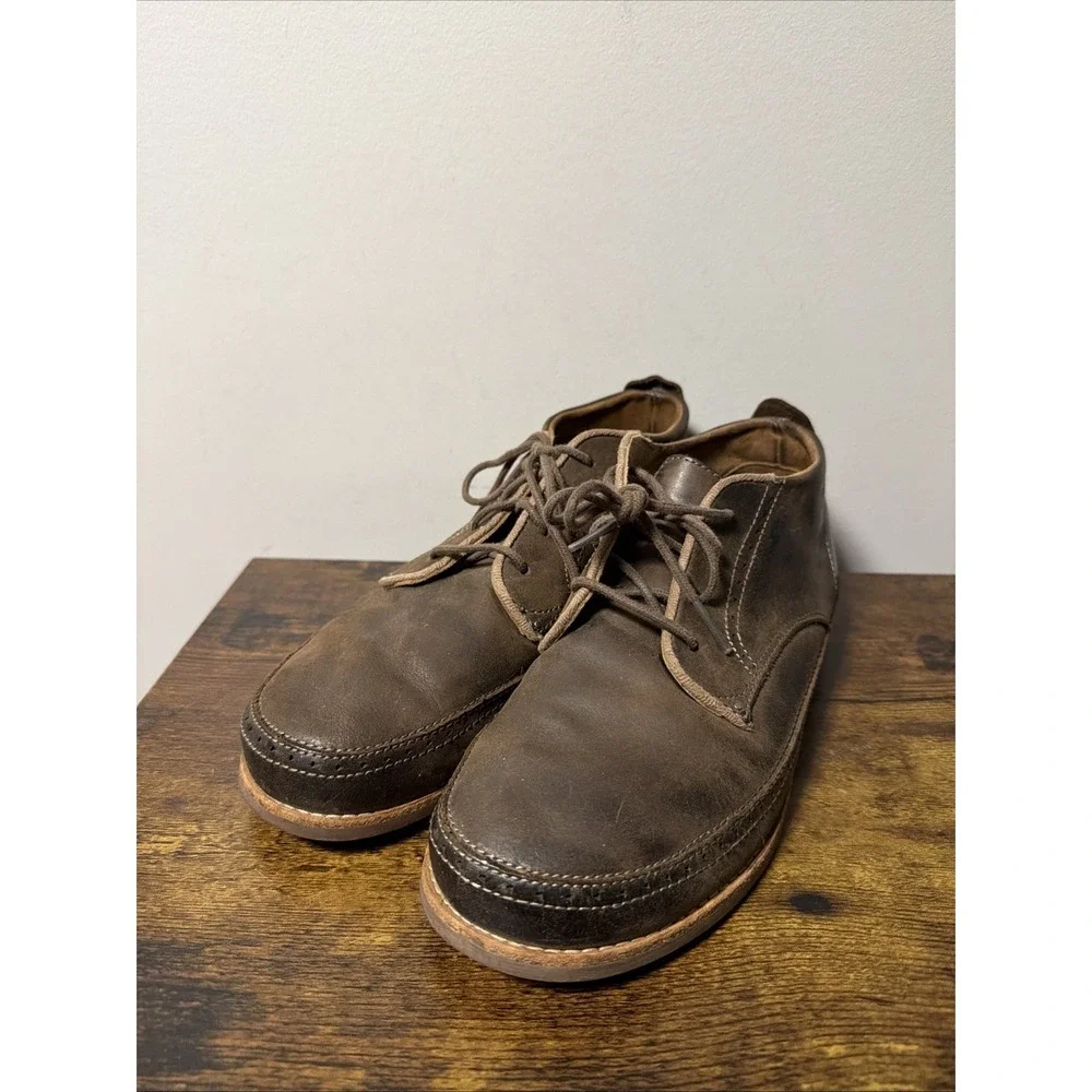 OluKai Men's Honolulu Boot Dark Brown Leather Lace Up Chukka Boots US 9, EUR 42